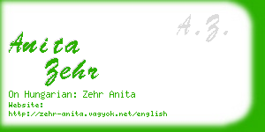 anita zehr business card